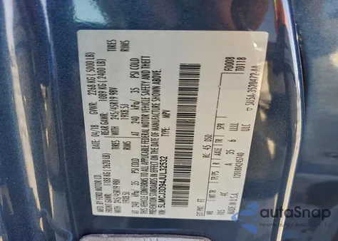 2018 Lincoln Mkc Reserve z USA, uszkodzony, nr VIN 5LMCJ3D94JUL32532